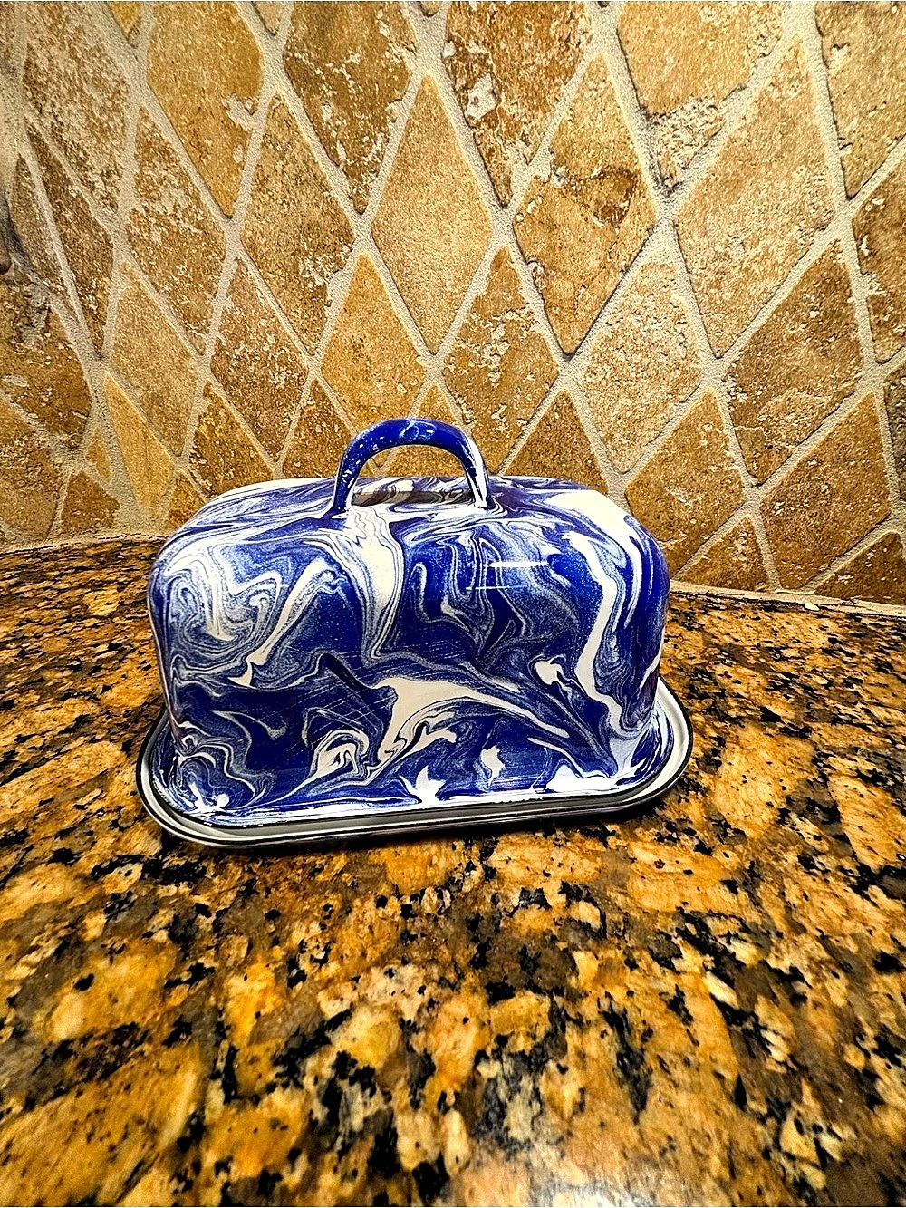 Retro Enamel Butterdish
